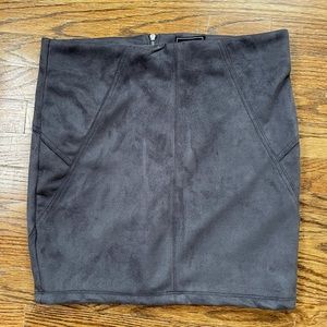 Grey Suede Mini Skirt